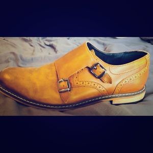 BarIII tan leather no-lace dress shoes